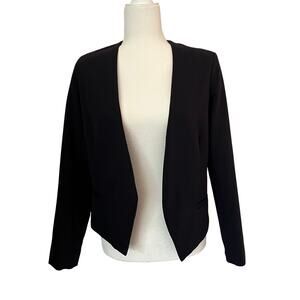 Slate & Willow Classic Collarless Blazer Navy